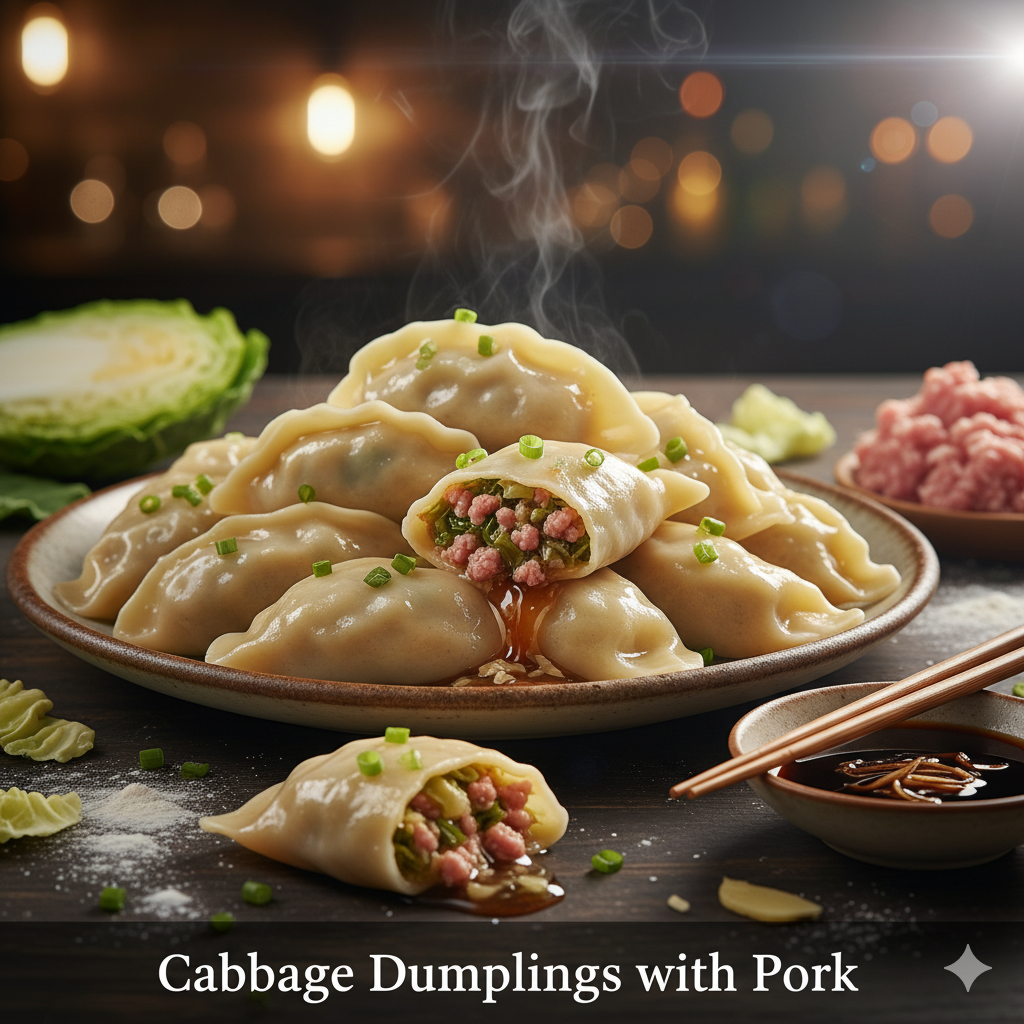 手工高麗菜鮮肉水餃 (Cabbage Dumplings with Pork)