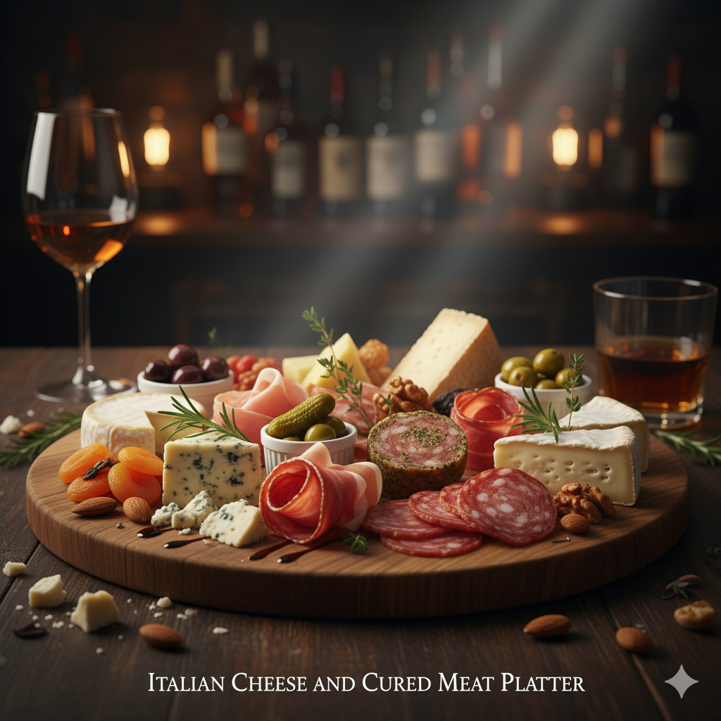 義式起司冷肉拼盤 (Italian Cheese and Cured Meat Platter)