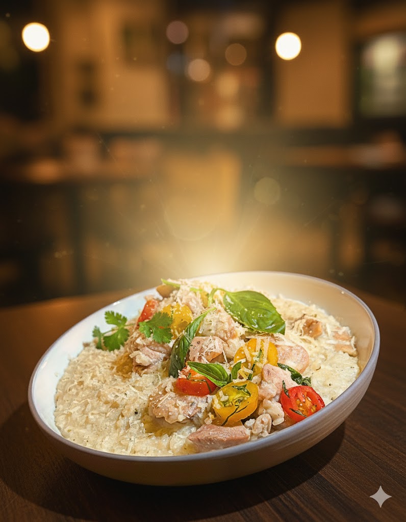  麻油嫩雞米燉飯 (Sesame Oil Chicken Risotto)