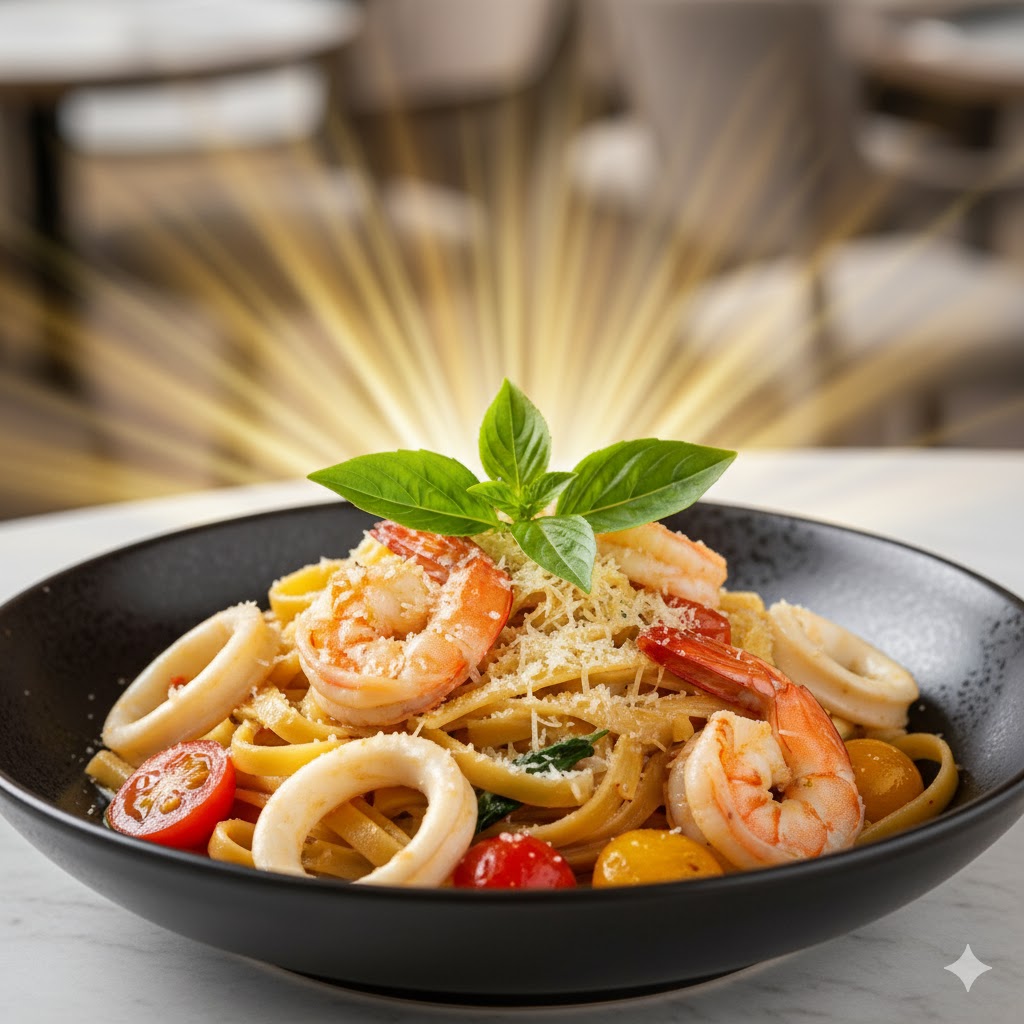 泰式鮮蝦義大利麵 (Thai Style Seafood Pasta)